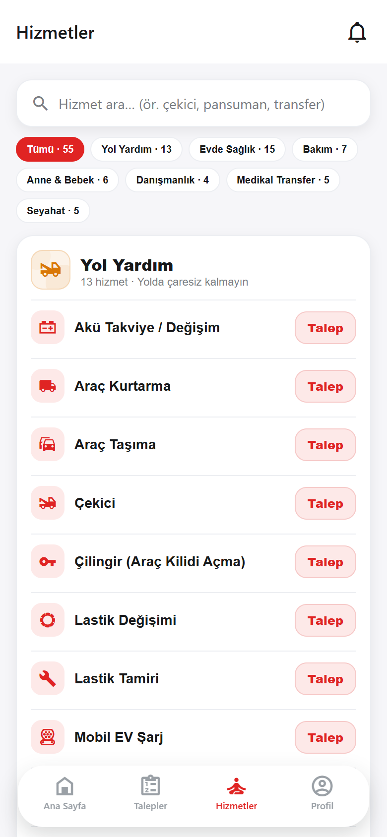 Hizmetler kataloğu
